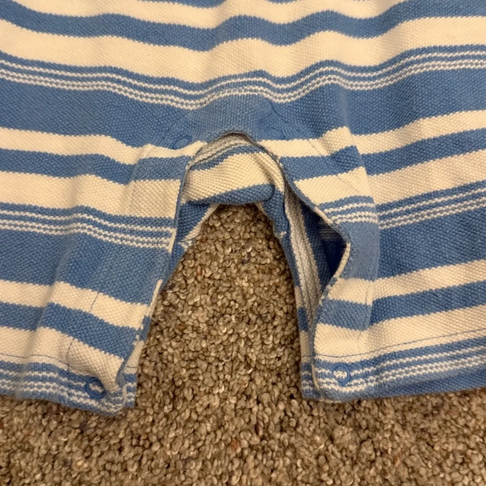 Ralph Lauren Toddler Boys Blue and White Striped Polo Onesie Romper 9 months